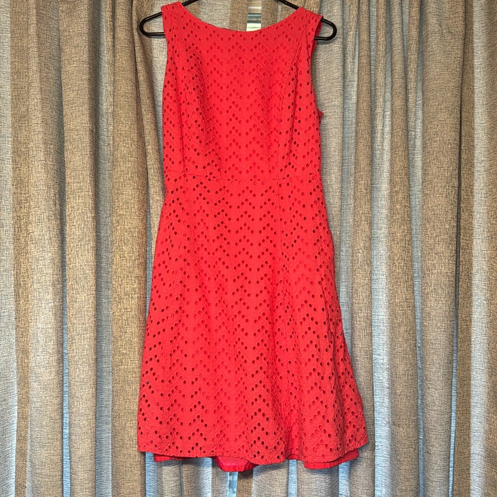 3/$30! 🛍️ Bright Pink A-Line Eyelet Liz Claiborne dress